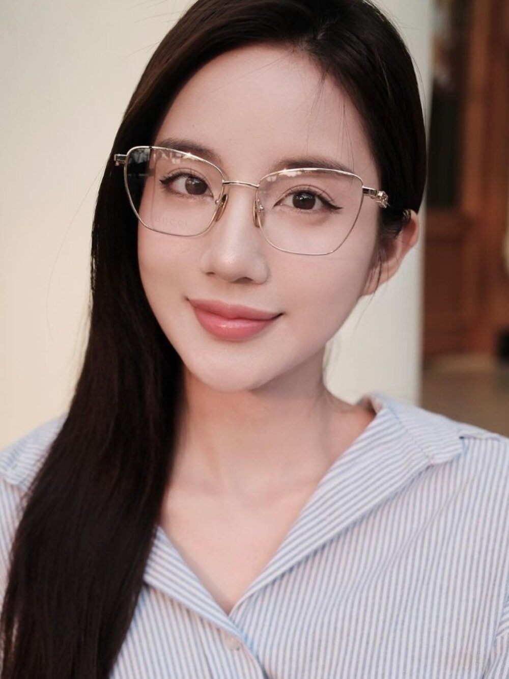 Gucci GG1807O 002 Eyeglasses Gold 54mm Butterfly Frame